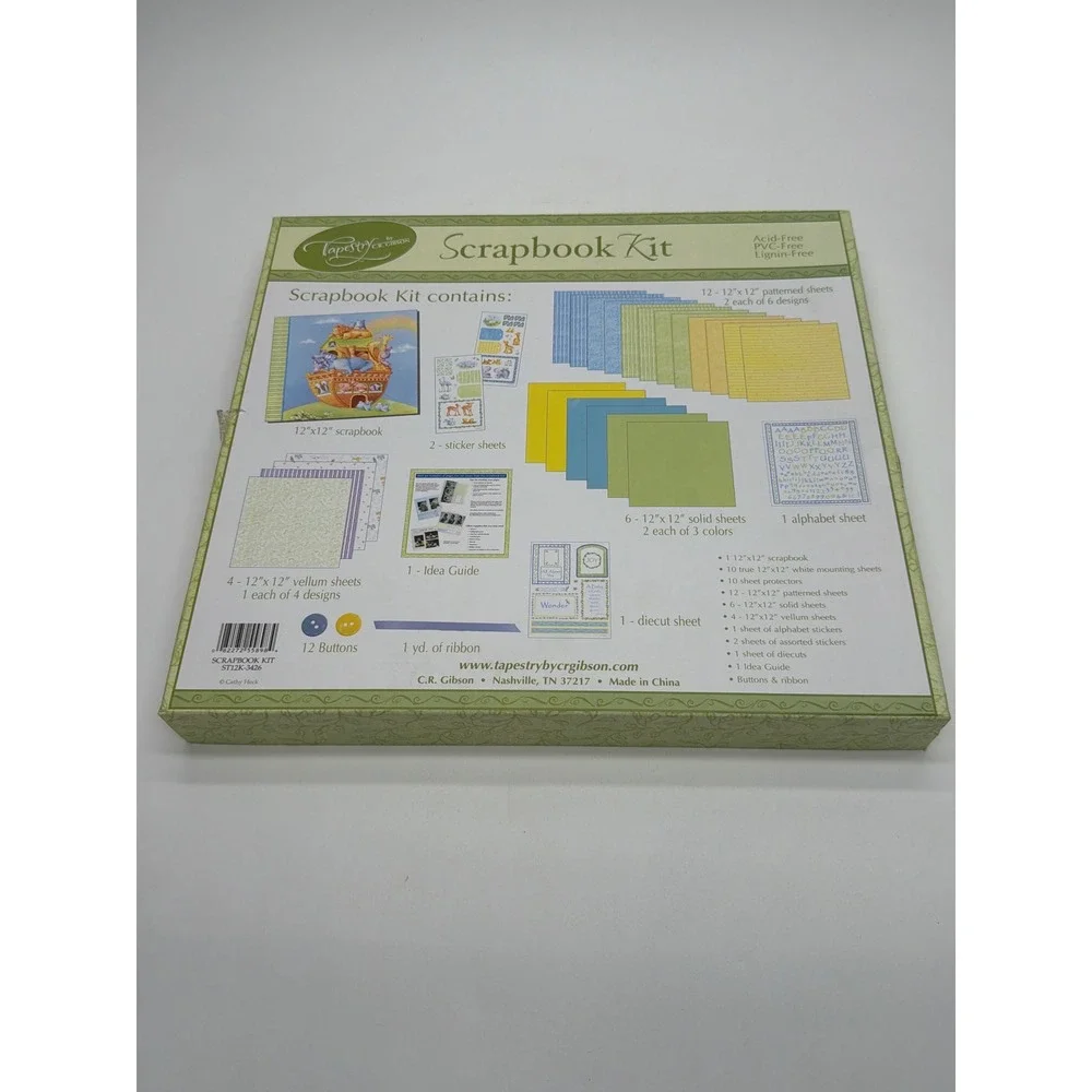 C.R. Gibson Tapestry Noahs Ark Scrapbook Kit Cathy Heck 12x12 Album ST12K-3426